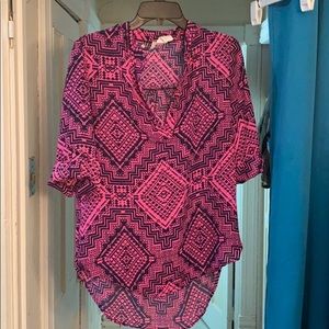 100% Polyester Aztec Print Shirt